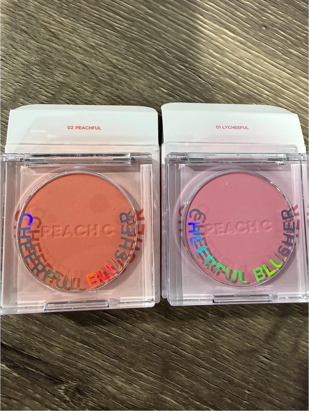 2 x Peach C Cheerful Blusher in 01 Lycheeful and 02 Peachful NEW